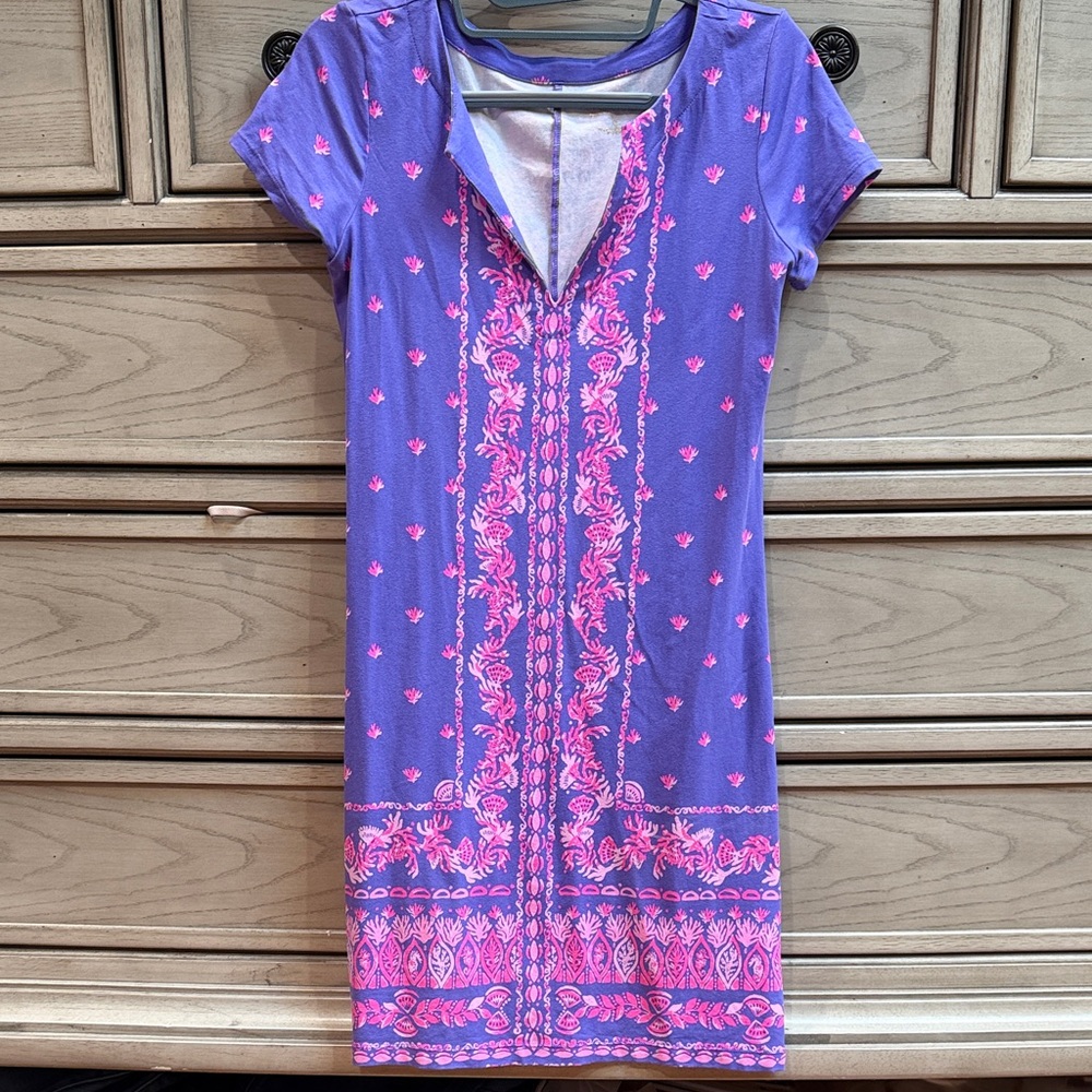 Lilly Pulitzer Purple Mini Dress with Pink Print